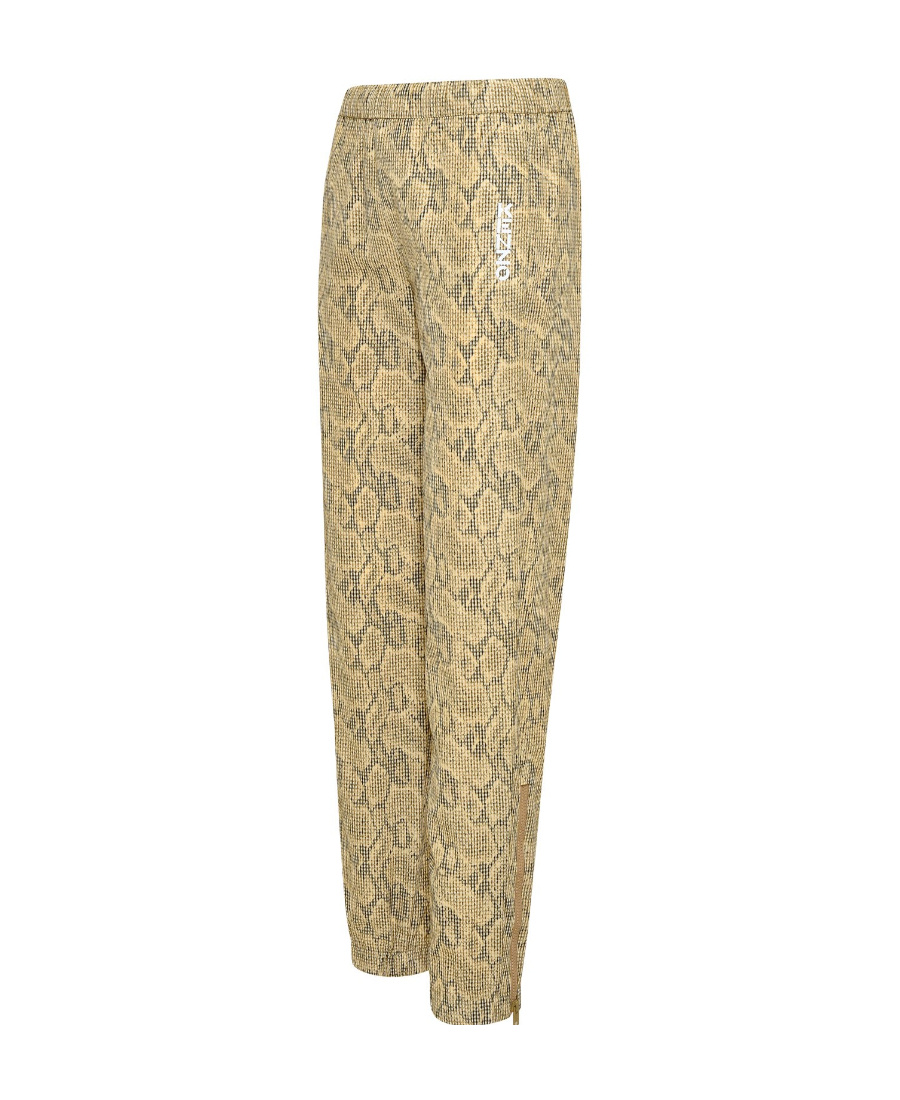 Kenzo Snakeskin-print Trousers In Nude