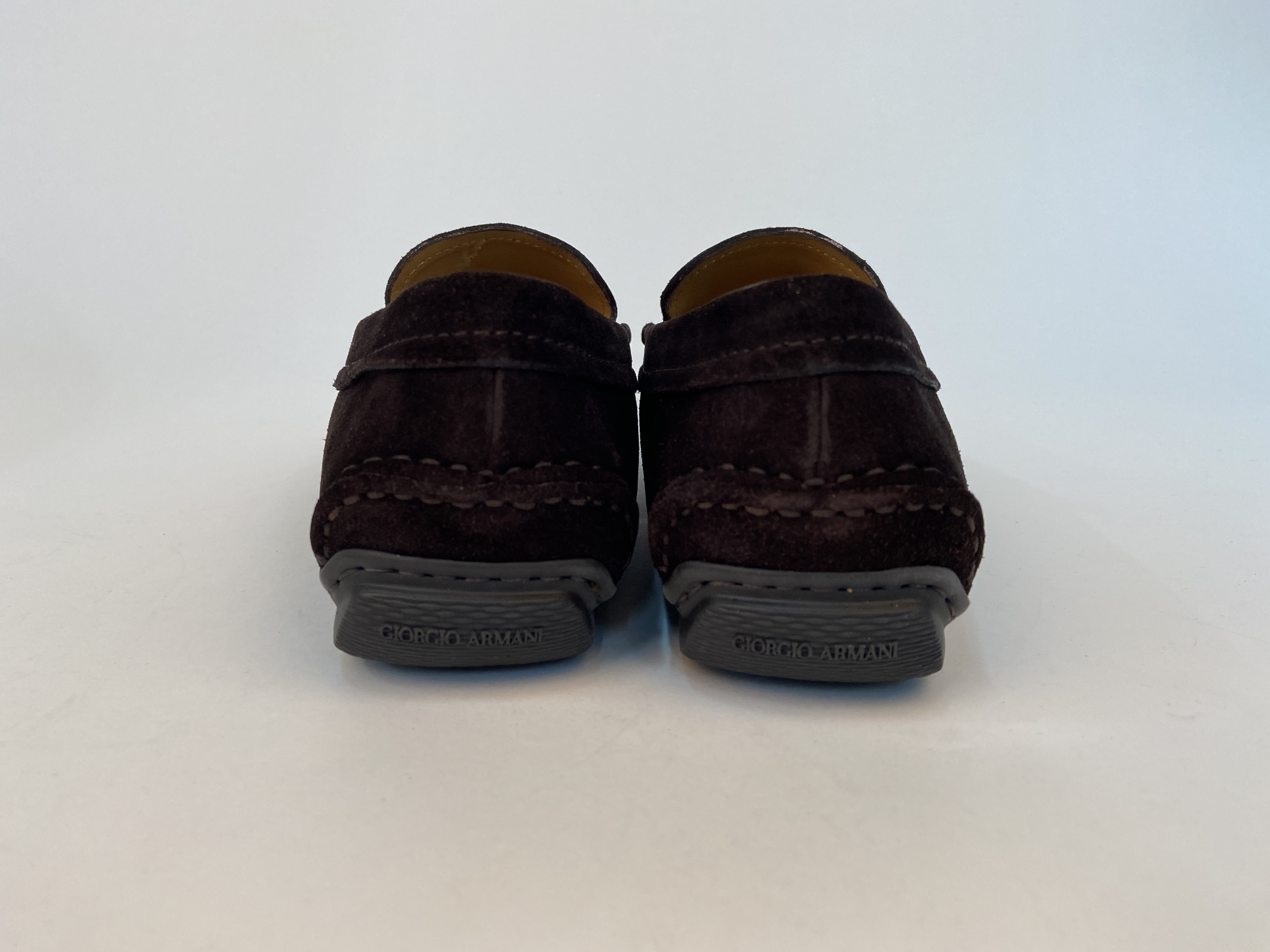 Giorgio Armani Logo Leisure Business Shoes In Black