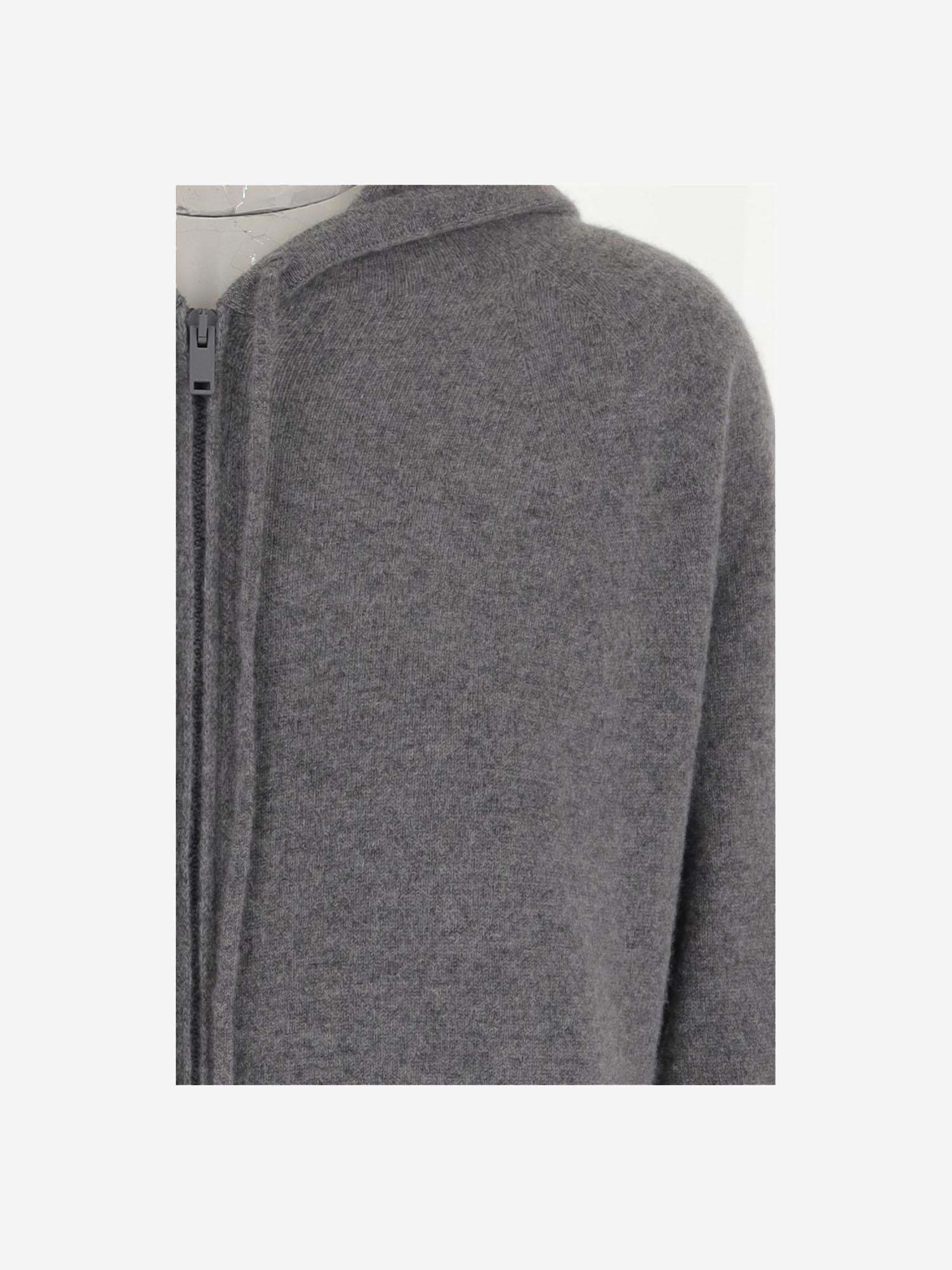 The Row Drawstring-hood Zip-front Cardigan In Gray