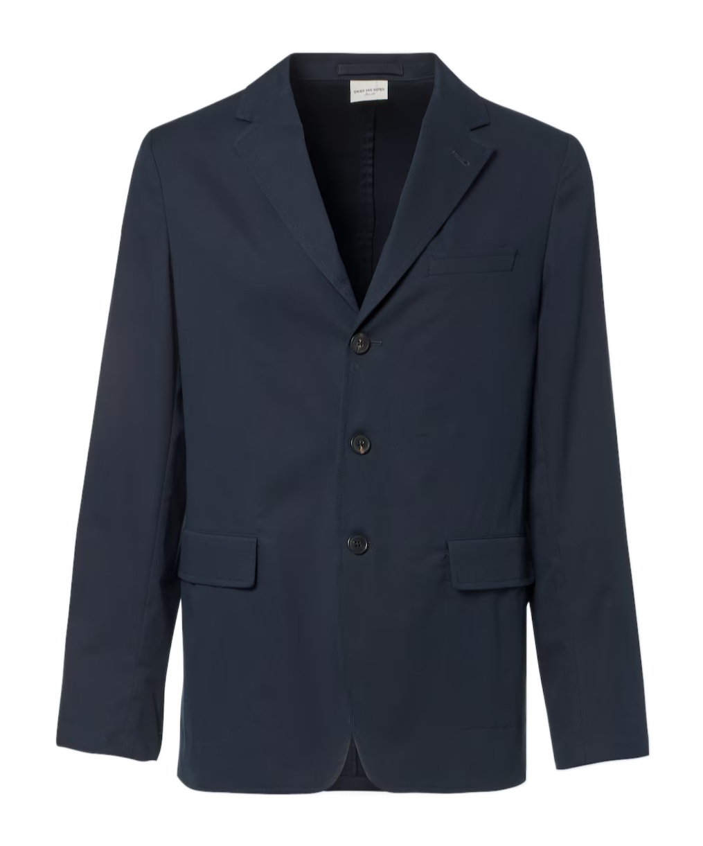 Dries Van Noten Long-sleeved Suit Jacket In Blue