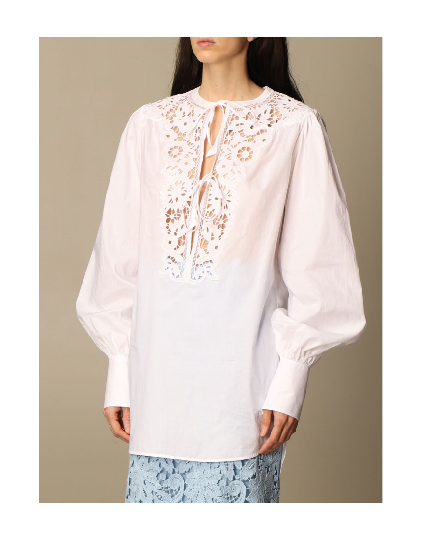 Ermanno Scervino Corded-lace Panelled Shirt In White