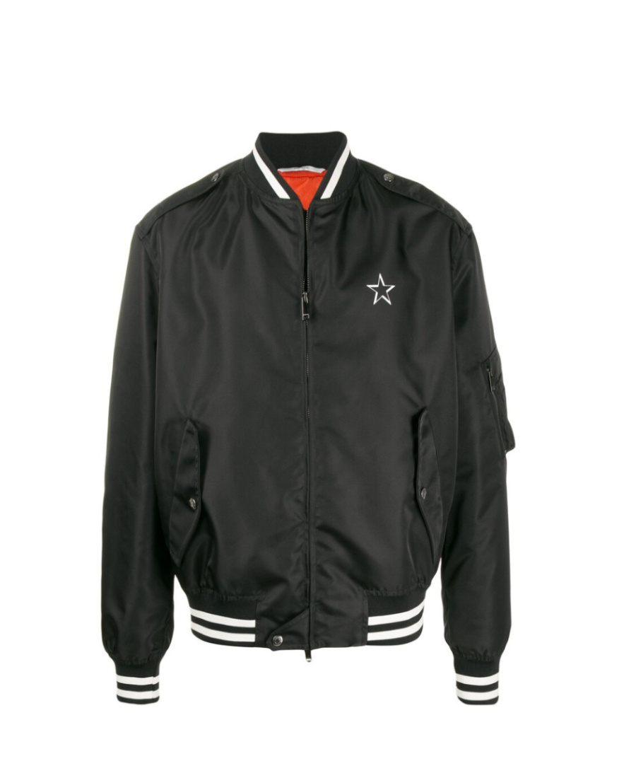 Valentino Vltn Star Bomber Jacket In Black