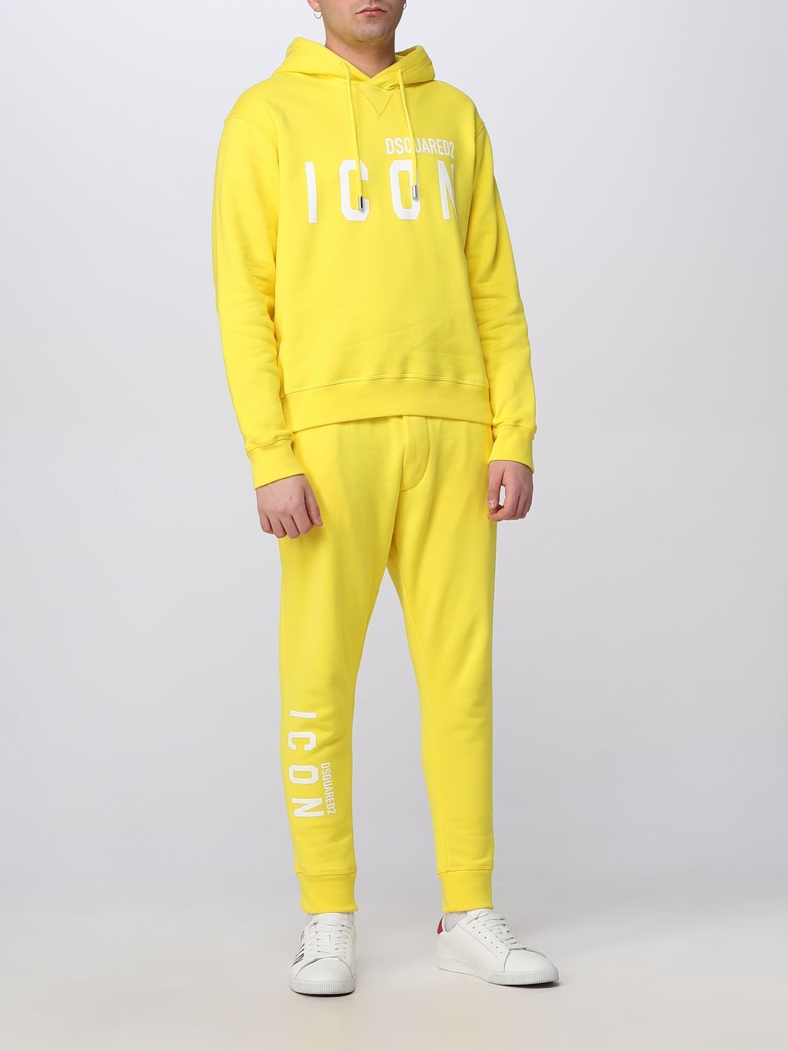 Dsquared2 Printed Casual Pants In Yellow
