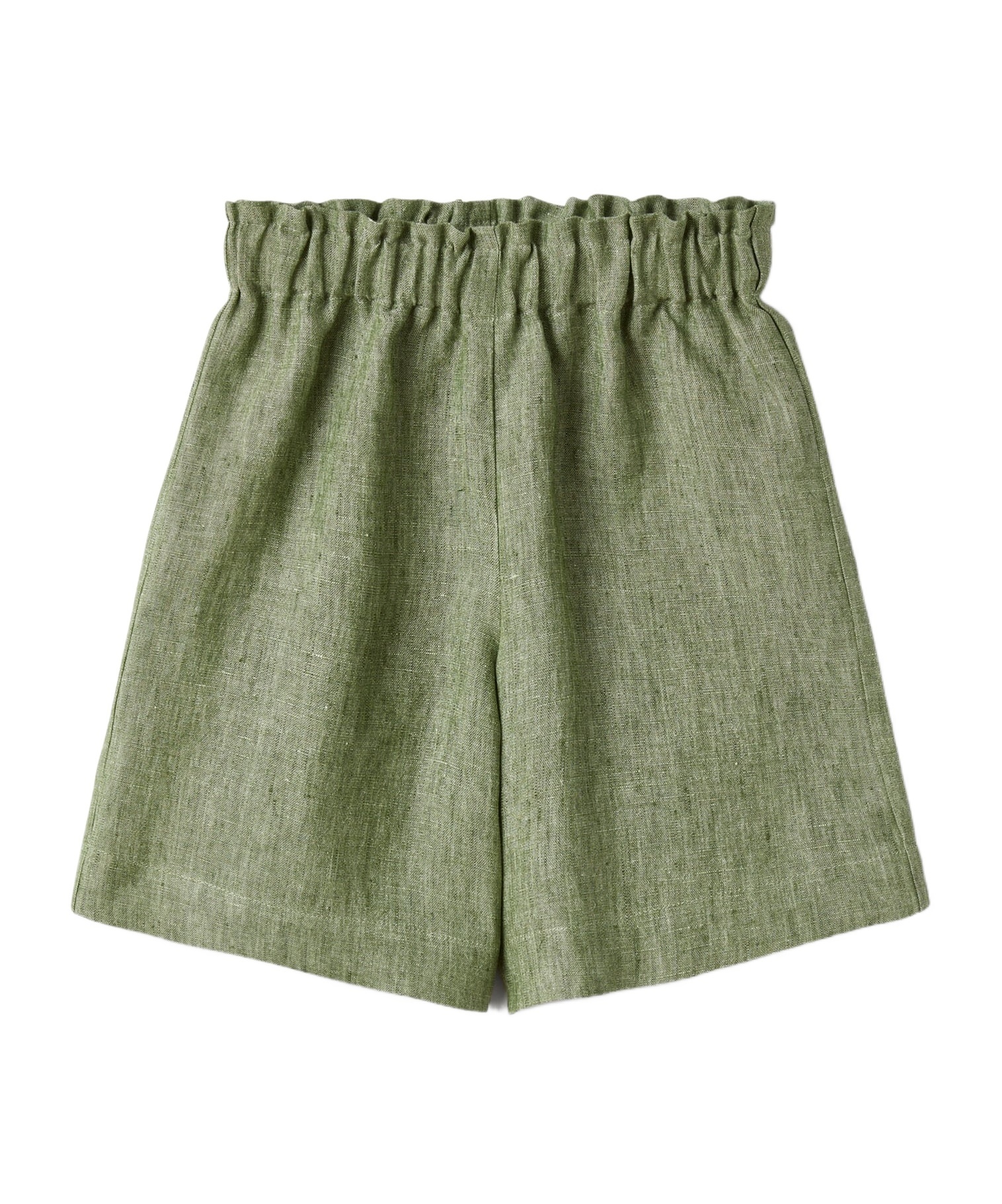 Il Gufo Sage Green Linen Bermuda Shorts In Green