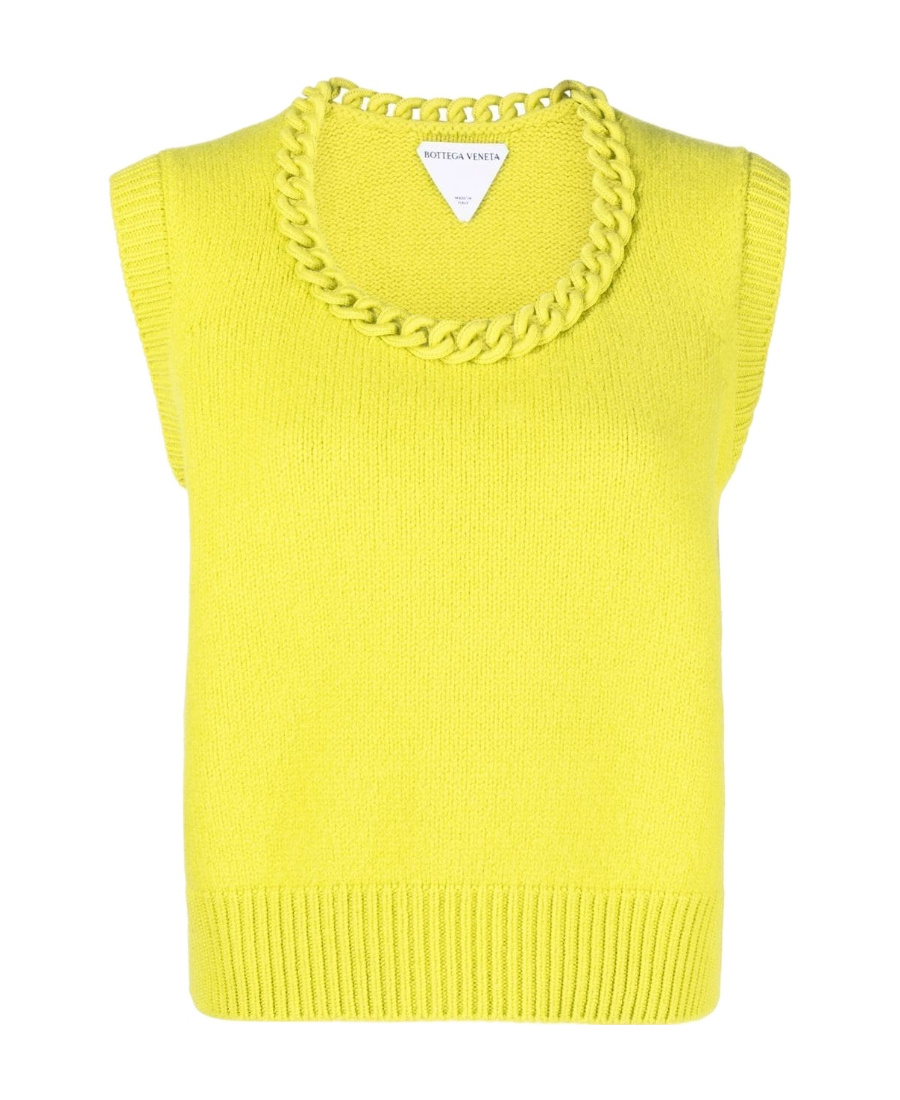 Bottega Veneta Women's Vest With Crochet Chain In Yellow
