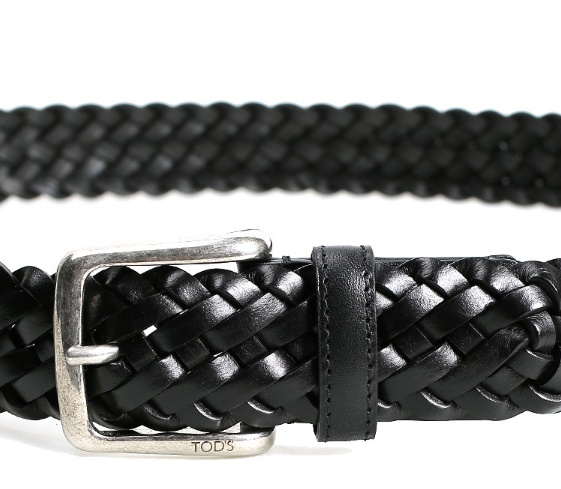 Shop Tod's Knitted Design Belt In Black