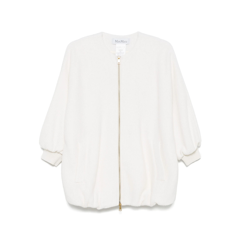 Max Mara Ivory Wool Blend Cirino Jacket In White