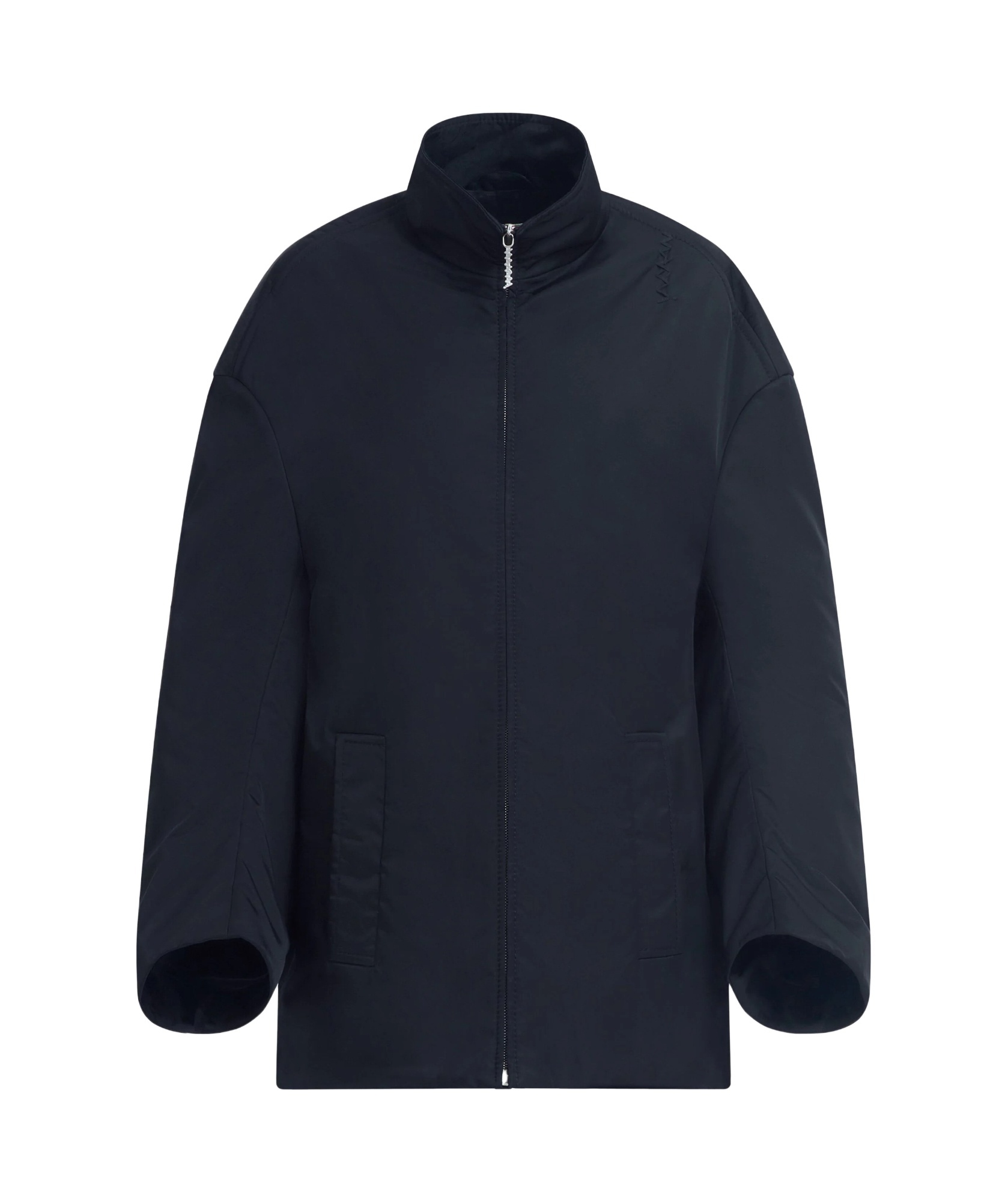 Marni High-neck Zip-up Bomber Jacket In Black