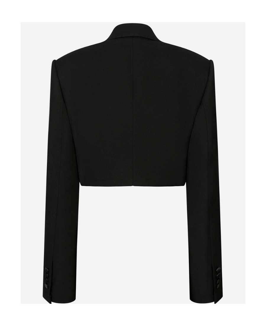 Dolce & Gabbana Short Tuxedo In Double Wool Jacket In Black