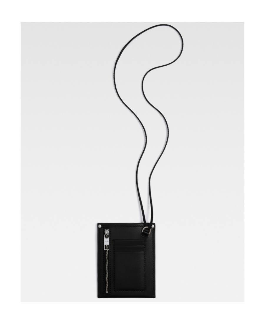 Jacquemus Black Leather Credit Card Holder Le Porte Men In Black