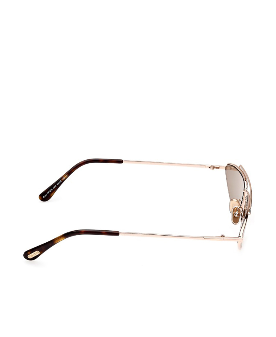 Tom Ford Narrow Metal Cat-eye Sunglasses In Nude