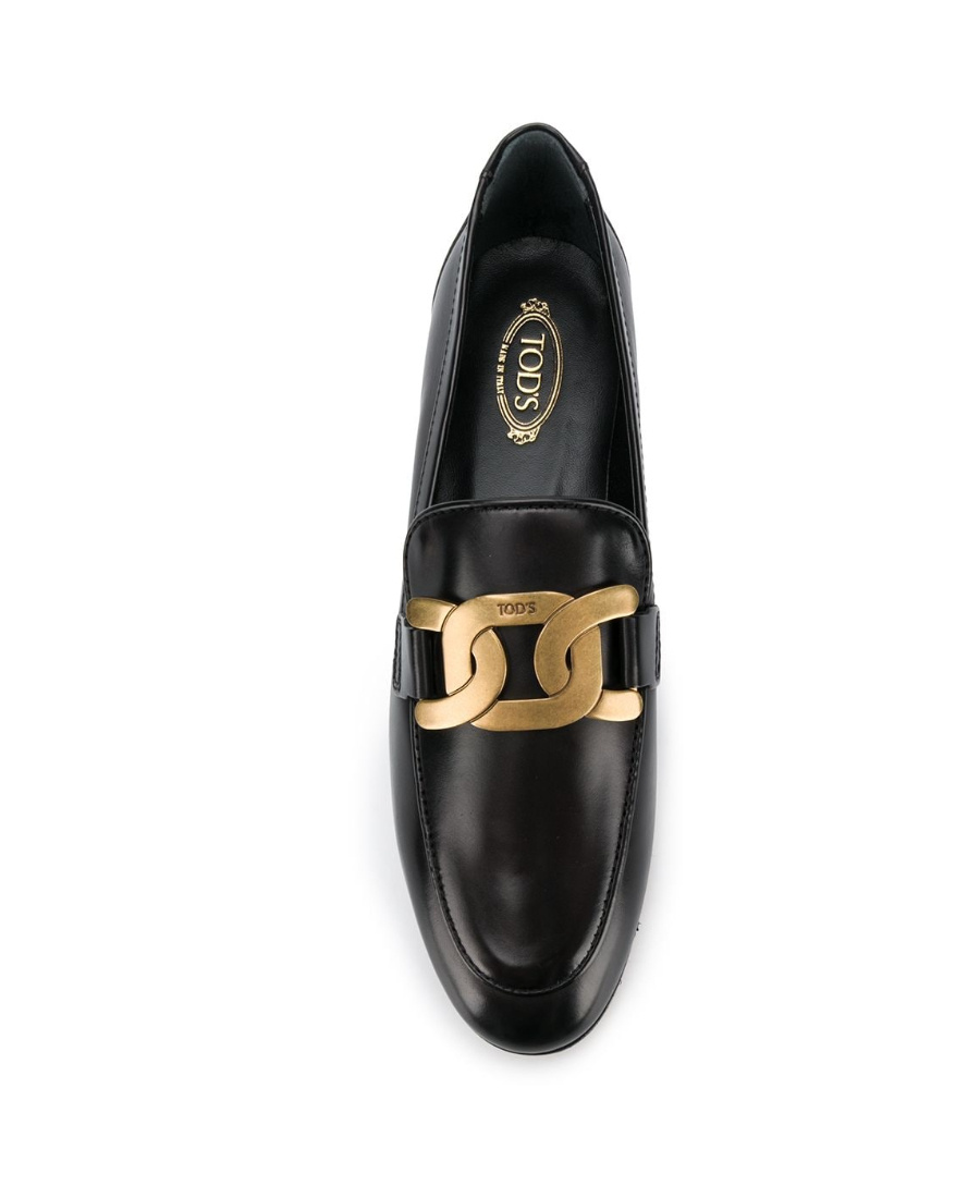 Shop Tod's Chain And Loafer Shoes In Black