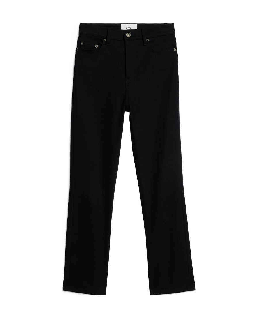 Ami Alexandre Mattiussi Cropped Flared Trousers In Black