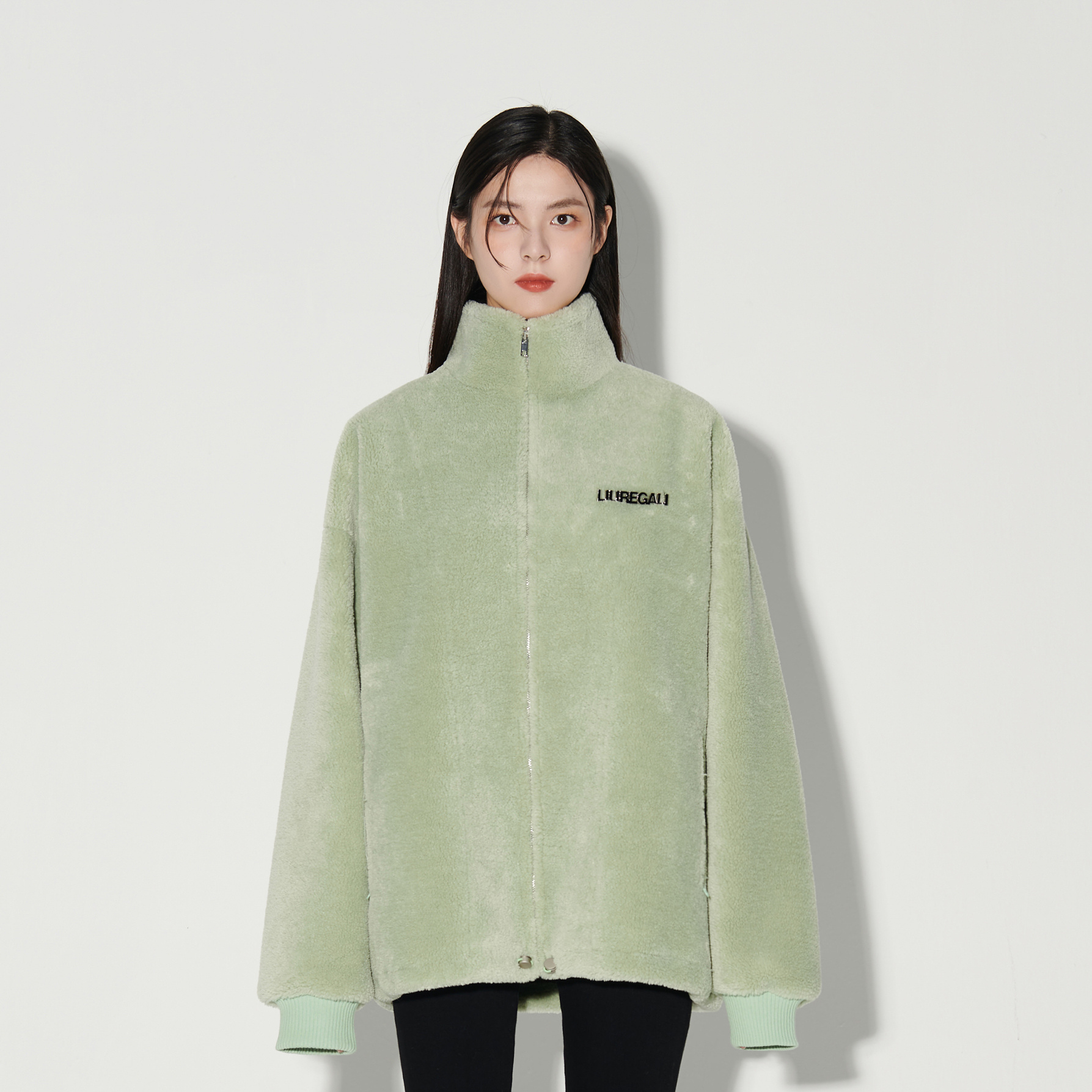 Liuregali Logo Collar Casual Jacket In Gray