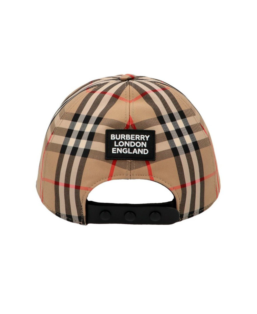 Burberry Check Pattern Cap Curved Brim Design In Brown