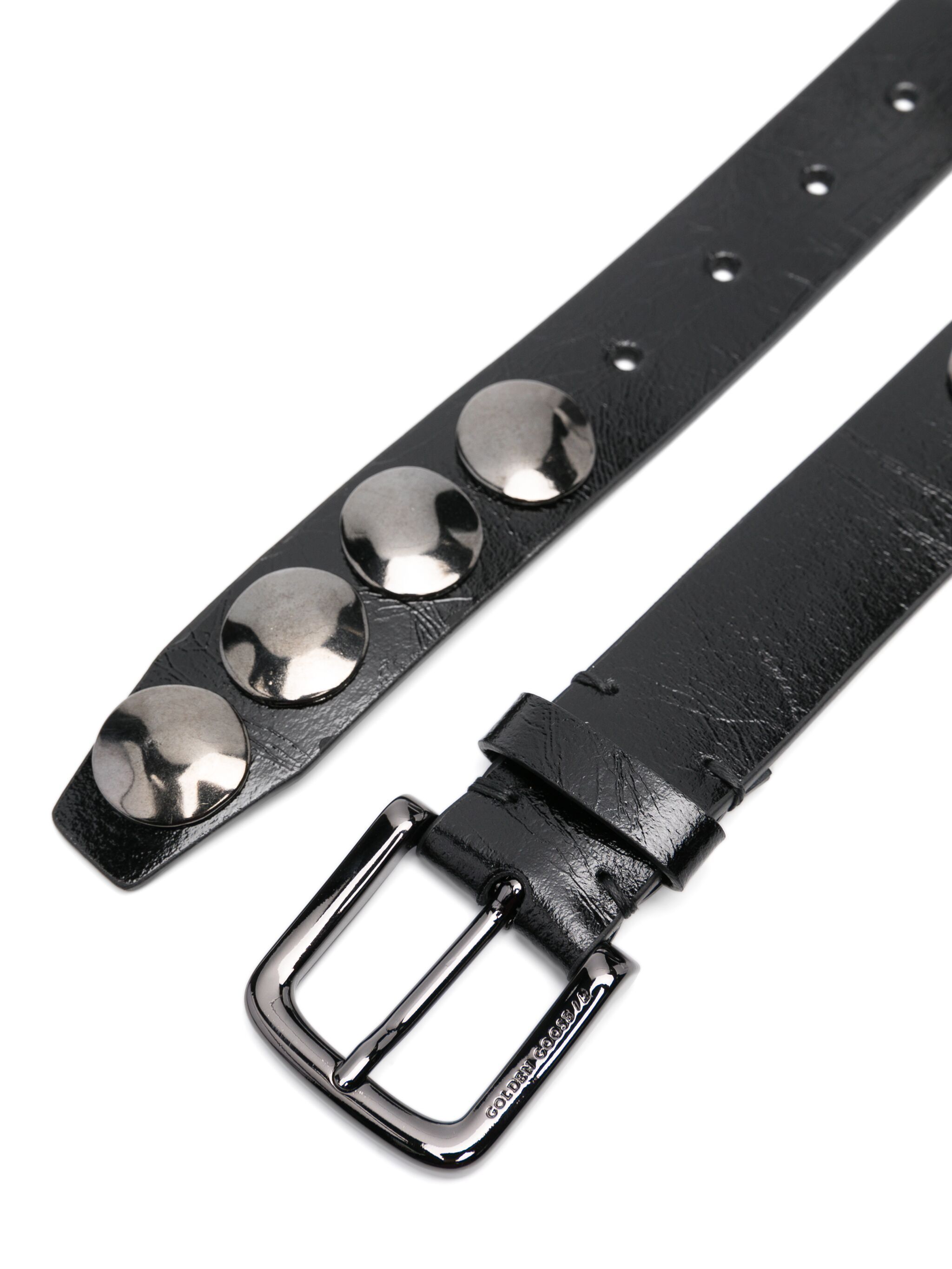 Golden Goose Trinidad Belt With Studded Metal Buckle In Black