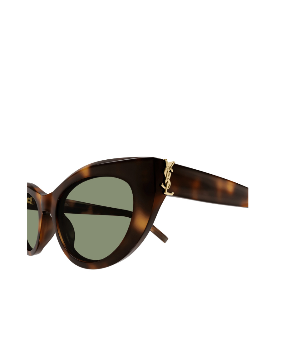 Saint Laurent Tortoiseshell Logo-plaque Sunglasses In Black