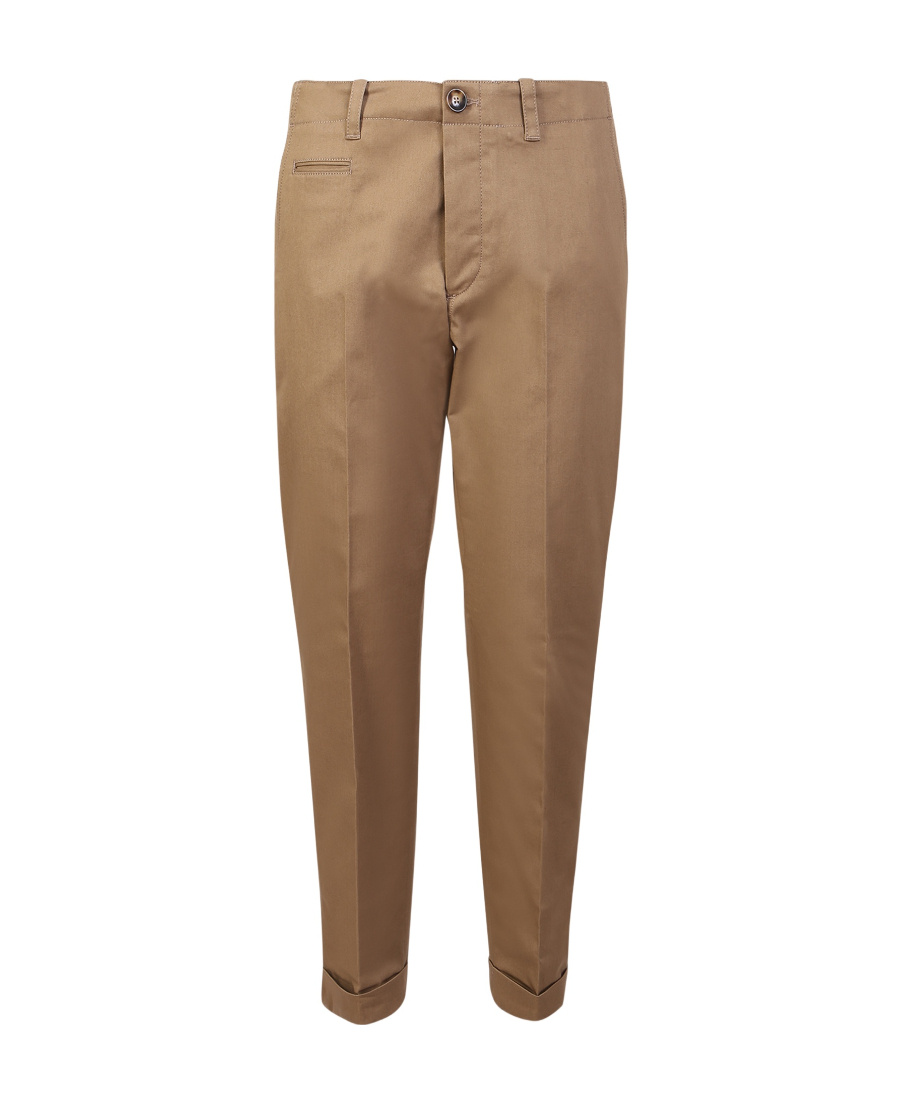 Pt Torino Pant Wool Stretch Back Pockets In Brown
