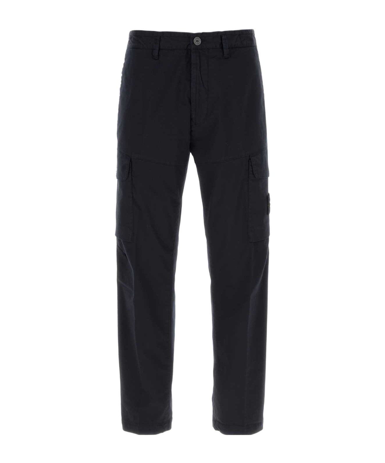 Stone Island Cotton Cargo Trousers In Blue