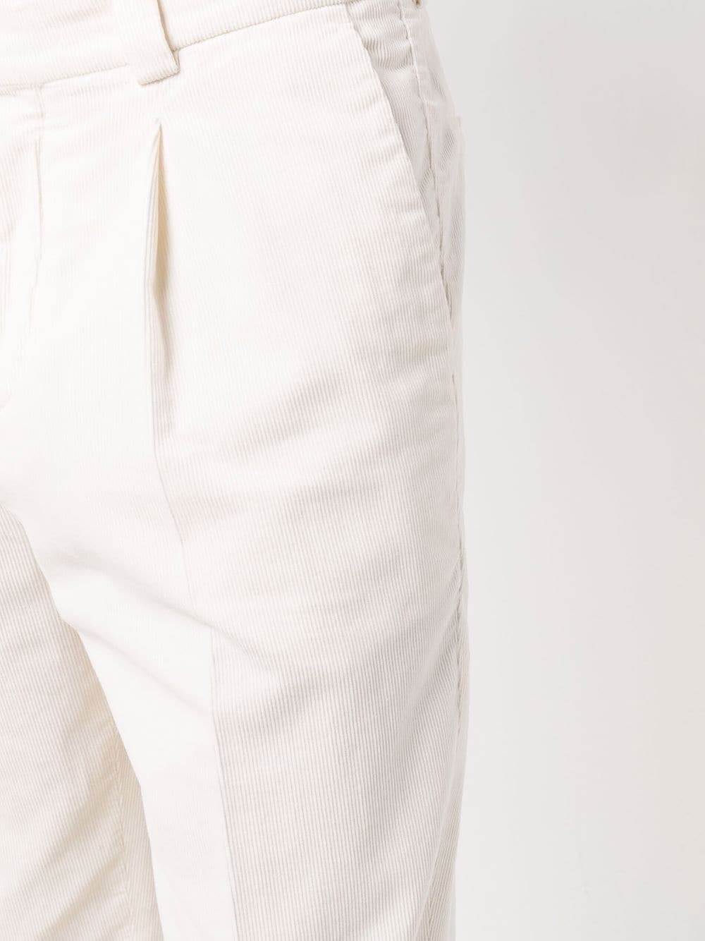 Brunello Cucinelli Garment-dyed Trousers In Twisted Cotton Gabardine In White