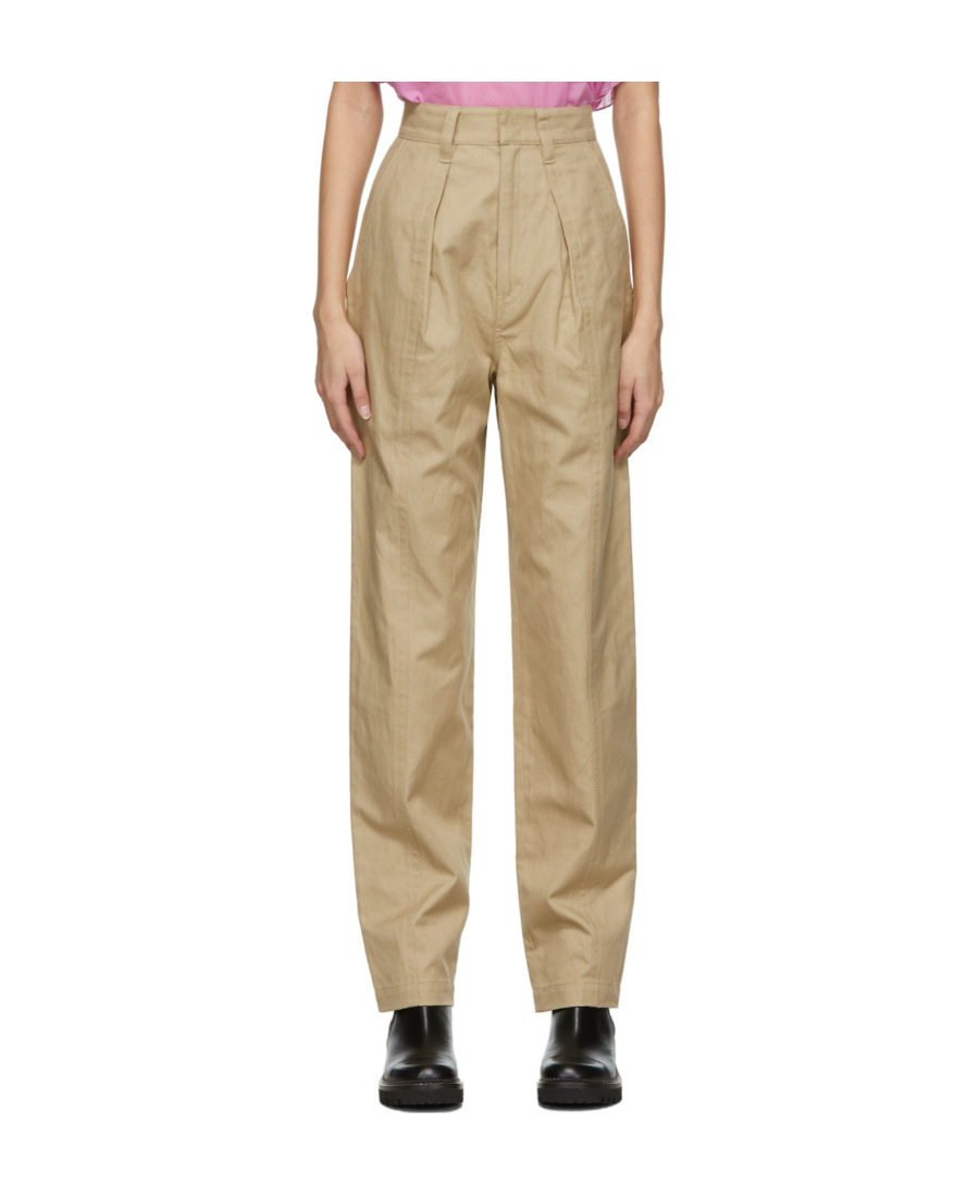 Isabel Marant Étoile Logo High-rise Casual Pants In Nude