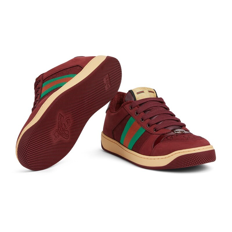 Gucci Sneakers With Round Toe And Contrast Sole In Multi