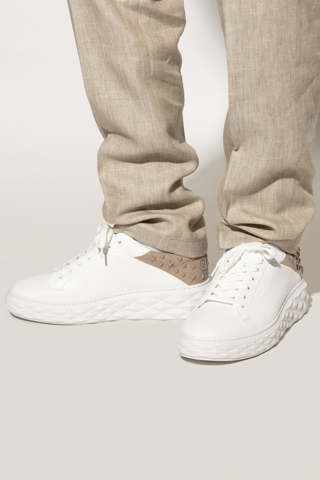Jimmy Choo Diamond Maxi Sneakers In White