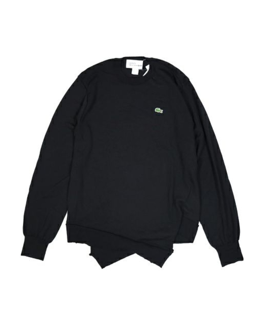 Comme Des Garçons Long-sleeved Irregular Sweater In Black