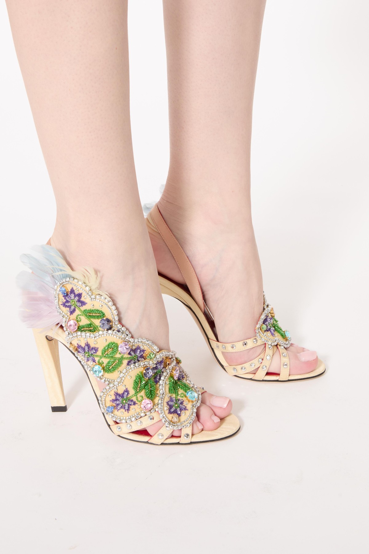 Valentino 105mm Dans Le Foyer Crystal-embellished Sandals In Multi