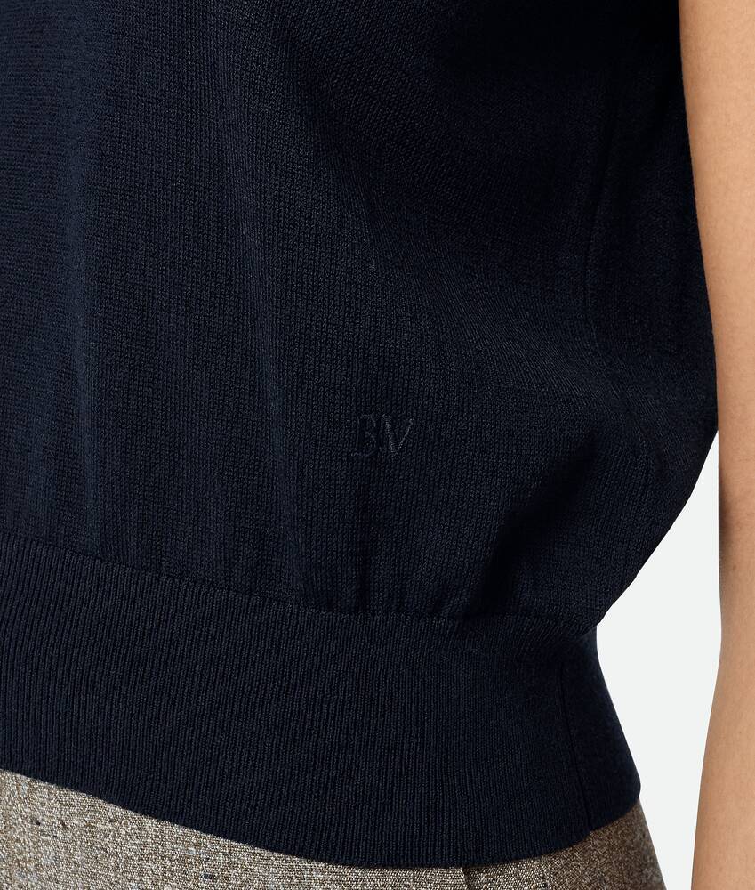 Bottega Veneta Twin-set In Misto Cotone Blu Notte  Donna In Blue