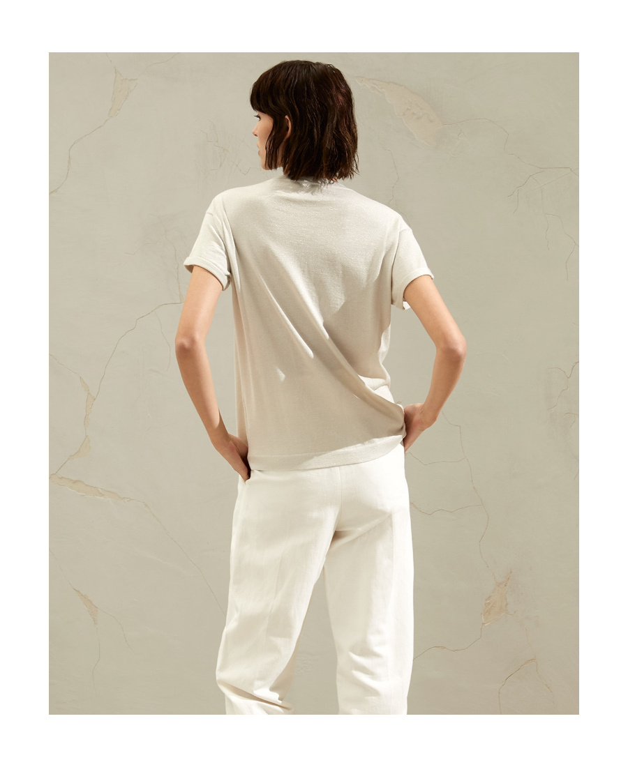 Brunello Cucinelli Short Sleeves Round-neck In White