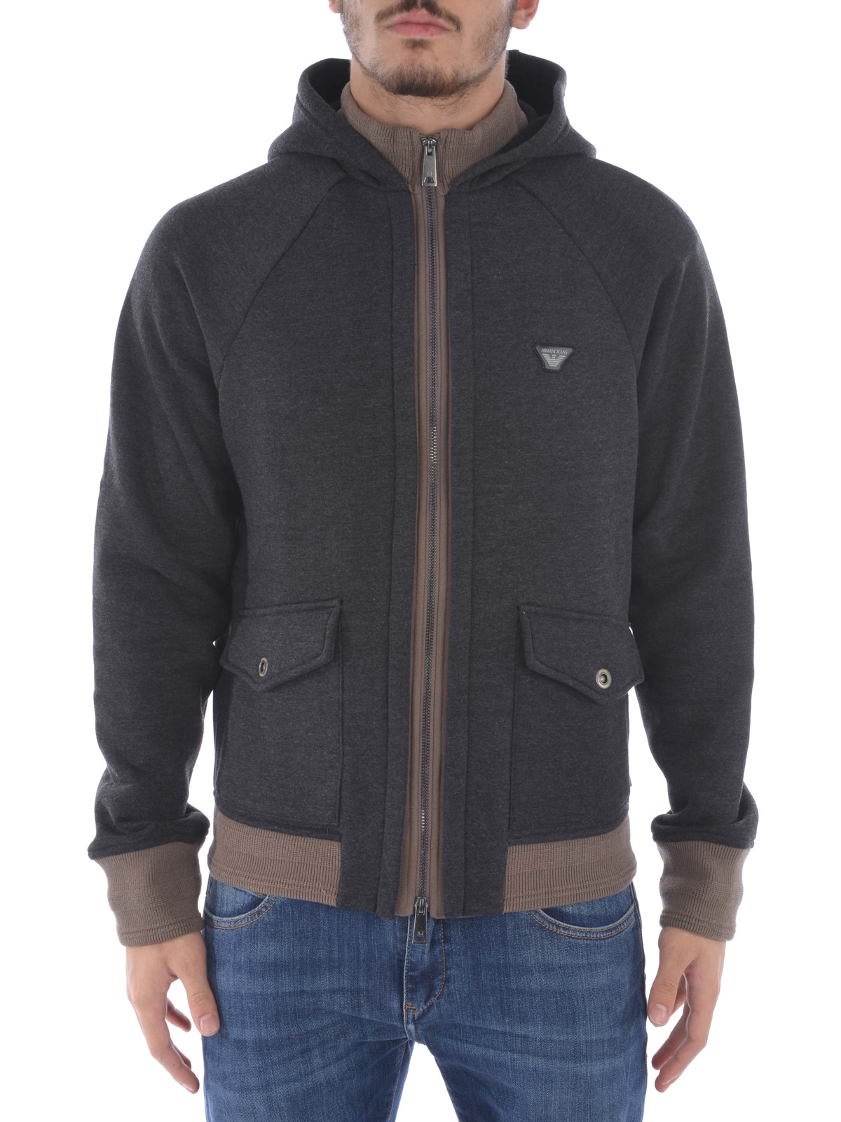 ARMANI JEANS LOGO DETAILS SPORTS LEISURE JACKET