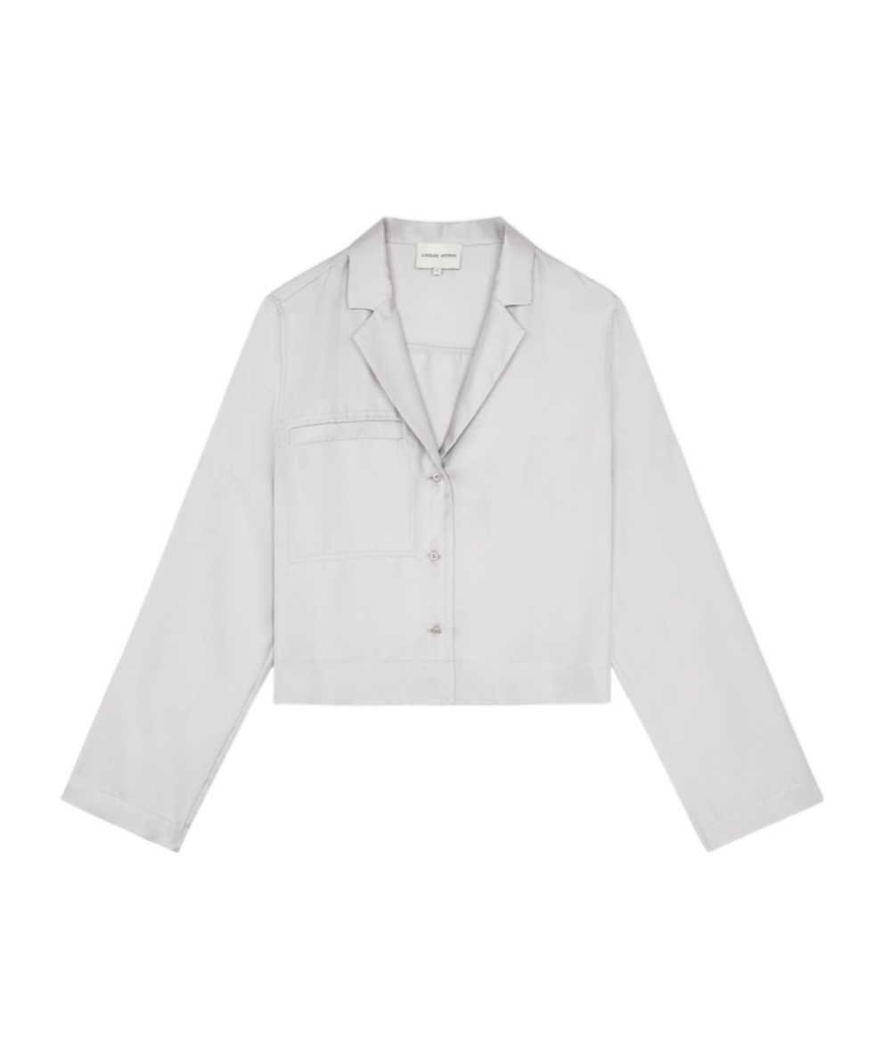 Loulou Studio A Short Sleeved Shirt In Gray