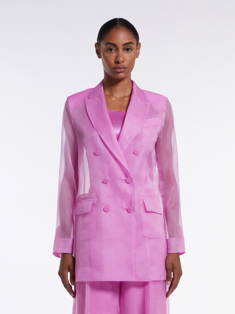 Max Mara Double-breasted Suit Jacket In Purple