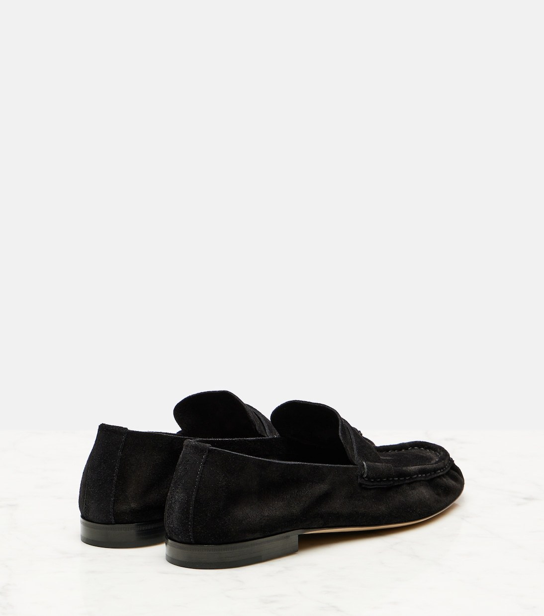 The Row Suede Loafers In Black