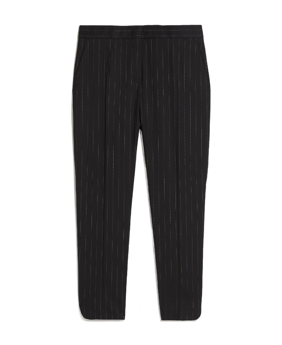 Max Mara Pinstripe Pants In Black