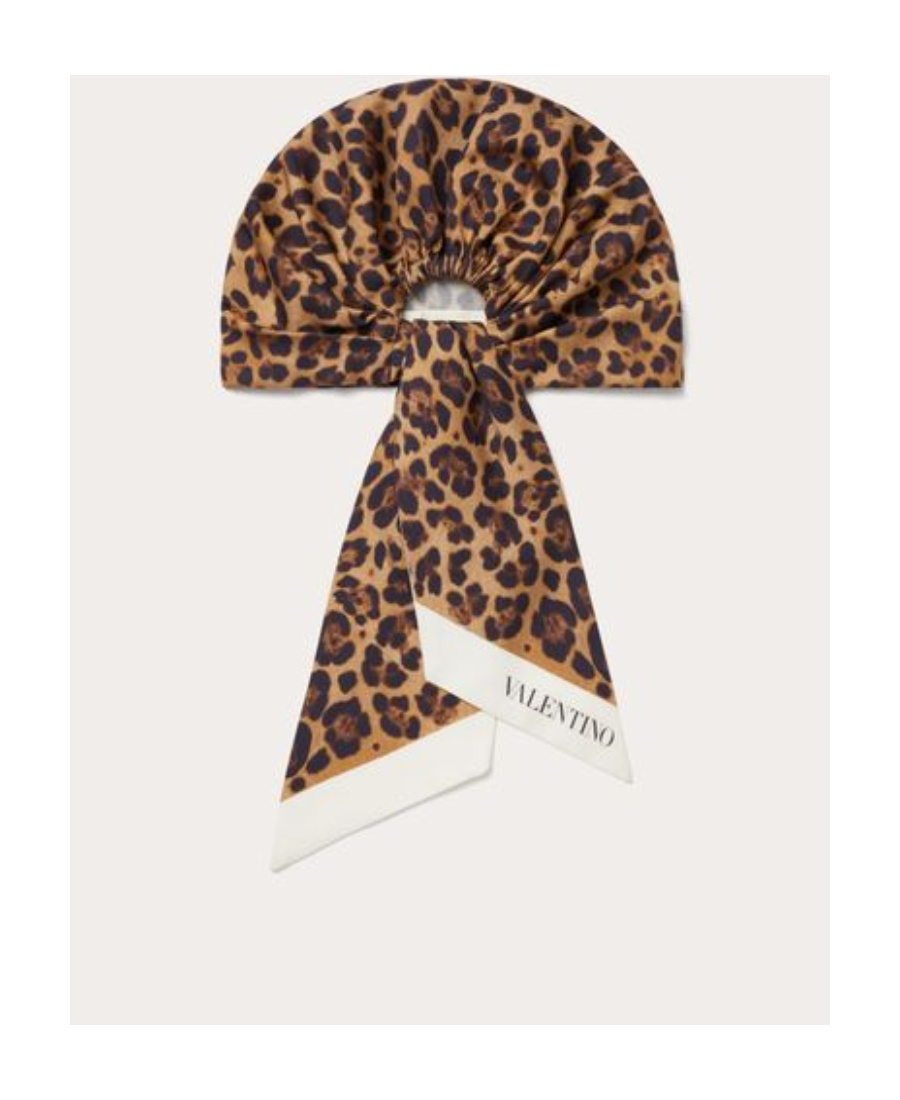 Valentino Escape Leopard Print Headband In Yellow