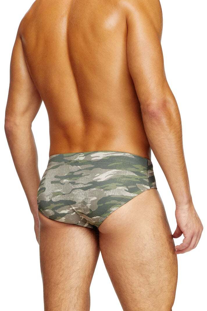 Diesel Khaki Alifie-utlt Swim Briefs In Green