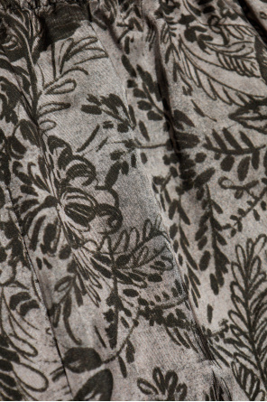 Golden Goose Floral-print Elastic-waist Straight Trousers In Black