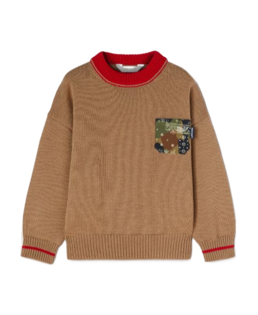 Palm Angels Camouflage-print Virgin Wool Jumper In Brown