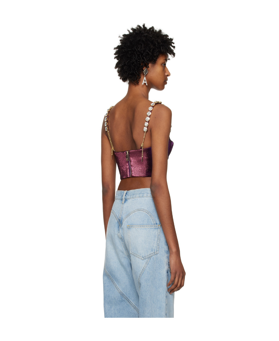 Area Mussel Cup Bustier Top In Red
