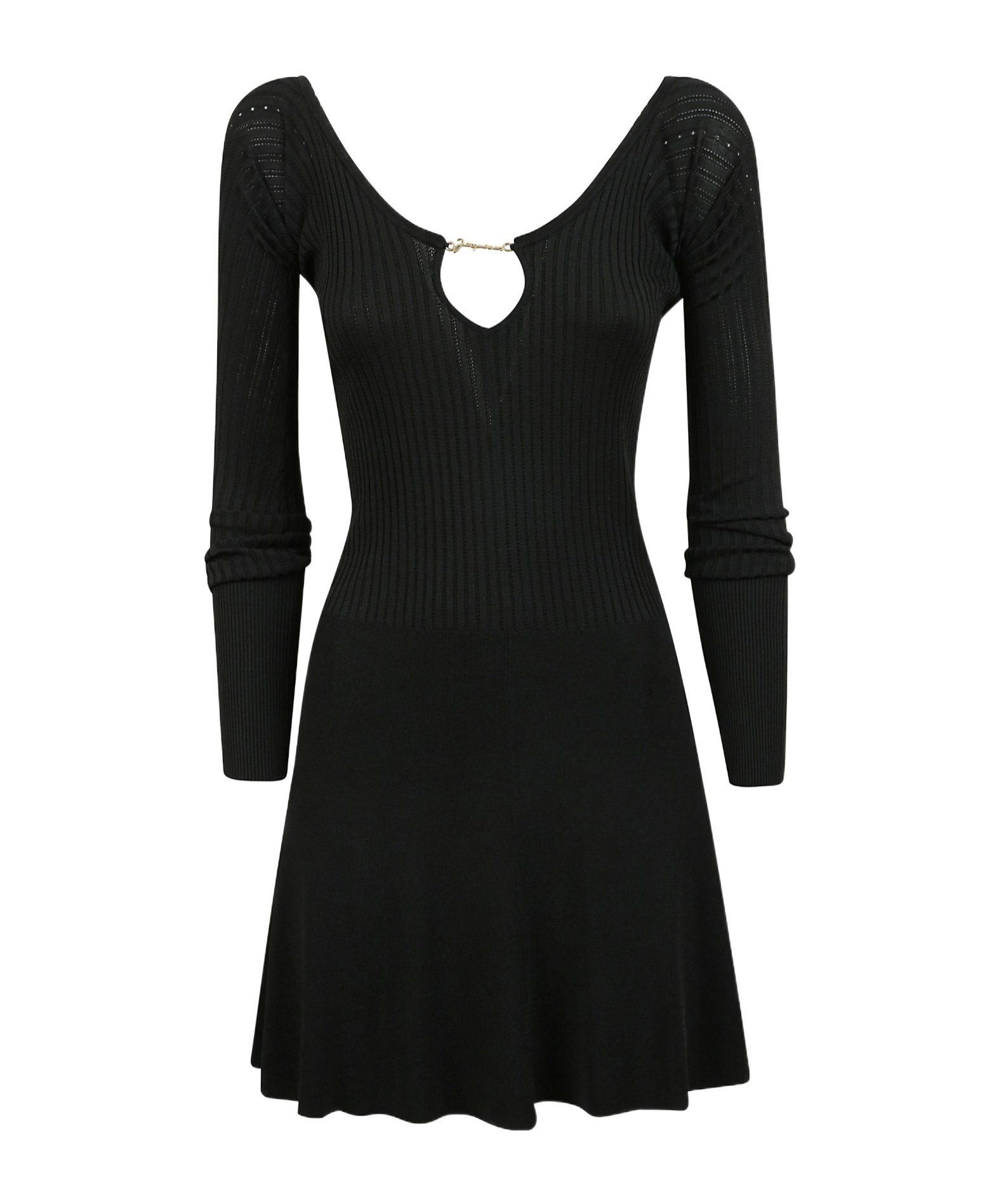 Jacquemus Womens Black Logo-plaque Slim-fit Knitted Mini Dress