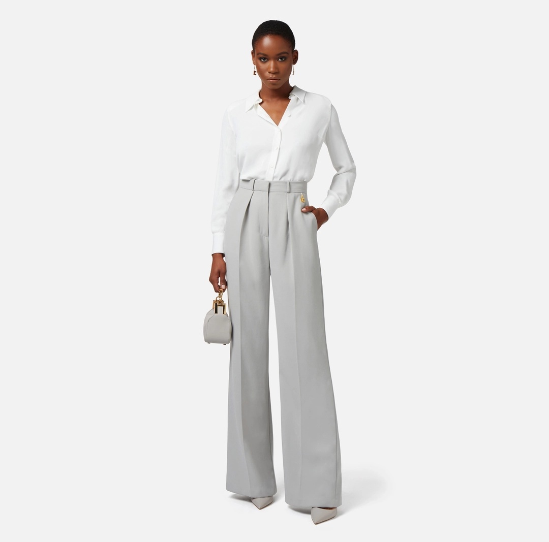 Elisabetta Franchi Semi-sheer Voile Shirt In White