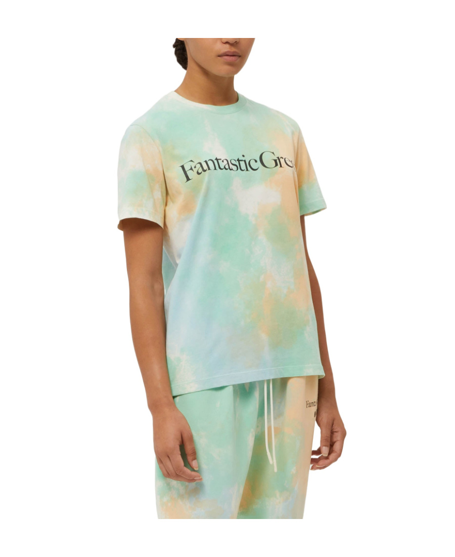 Msgm Fantastic Green Tie Dye Cotton T-shirt In Green