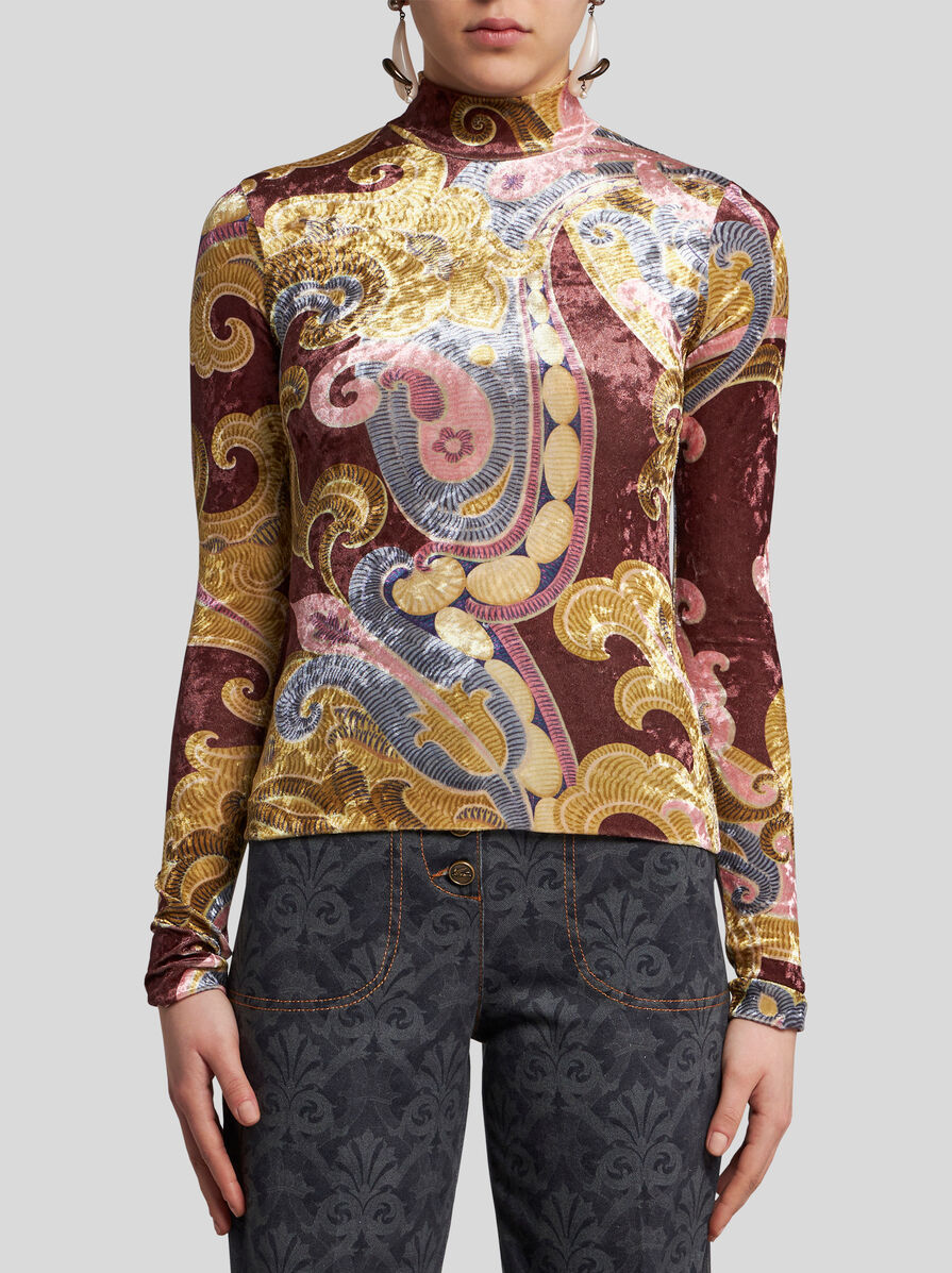 ETRO PRINTED CHENILLE TOP 