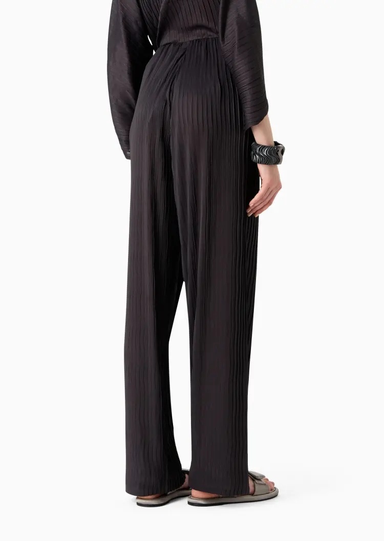 Giorgio Armani High-waist Pleated Tapered Trousers In Black