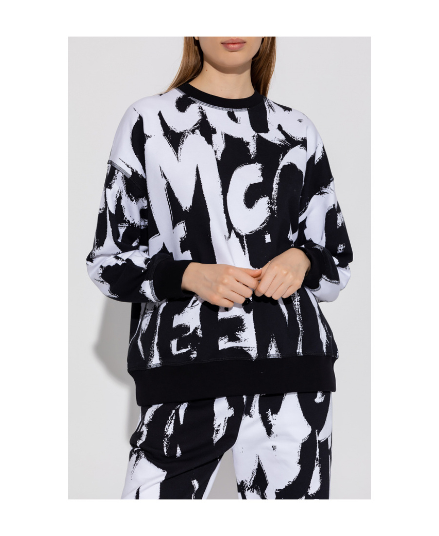 Alexander Mcqueen Graffiti Pint Sweatshirt In Black