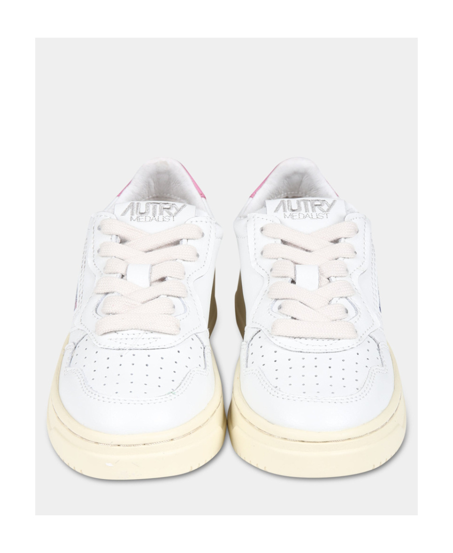 Autry Colour-block Panelled Leather Sneakers In White