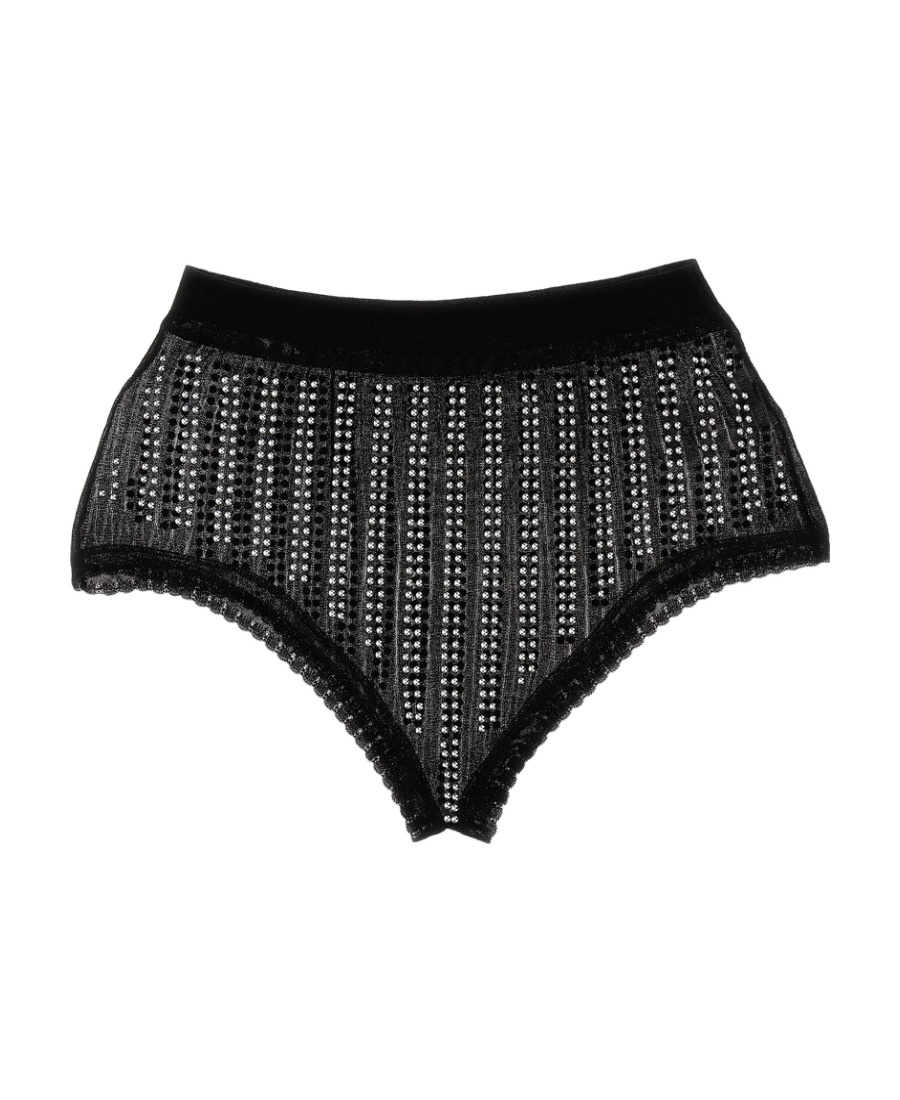 Rabanne Bead-embellished High Waist Briefs In Black