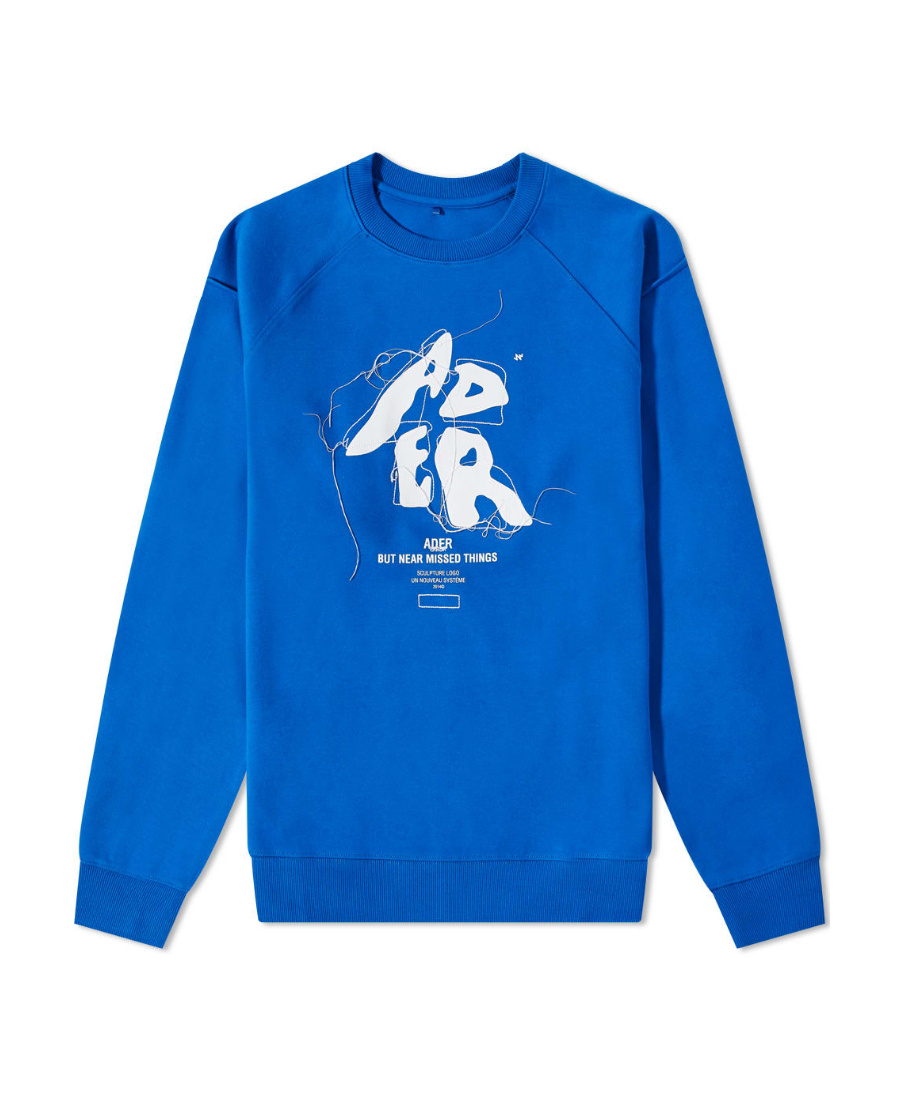 Ader Error Round-neck Sweater In Blue